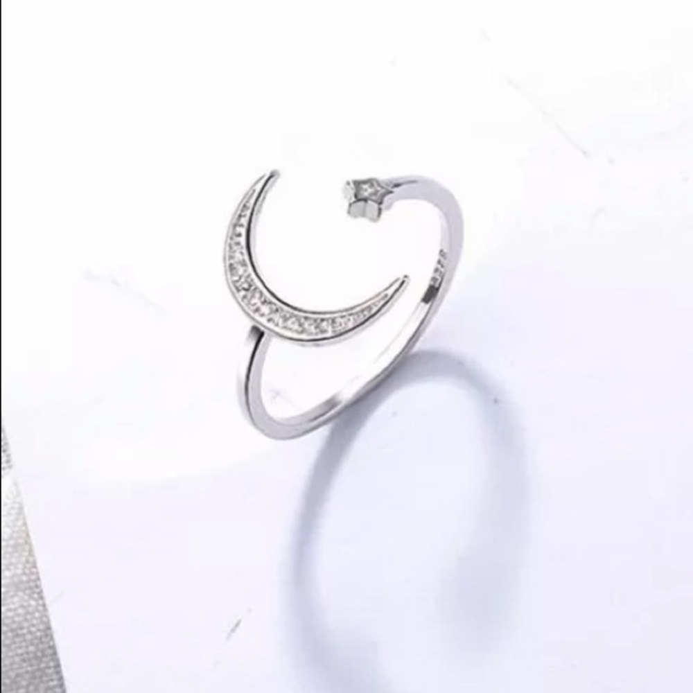 NEW 💎 925 Sterling Silver Moon Star Ring - Picture 2 of 7